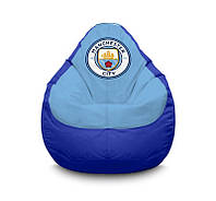 Кресло мешок iPuff "Football. Manchester City FC" Оксфорд XXXL (100х135 см) Голубой/Синий