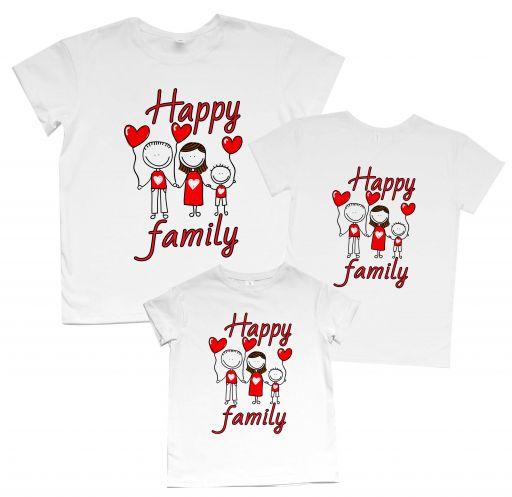 Футболки Фемілі Лук Family Look для всієї родини "Happy family" Push IT, фото 1