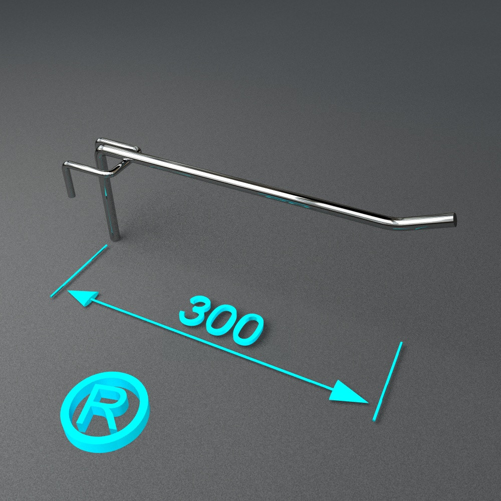 Гачок торговельний на сітку 300 мм GOLDISPLAY, фото 1