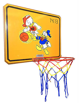 Дитячий баскетбольний щит 620х500 мм із кошиком і сіткою, "Кучені історії", фото 2