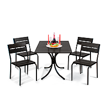 Комплект меблів для літніх кафе "Ріо Плюс" стіл (120*80) + 4 стільця Венге