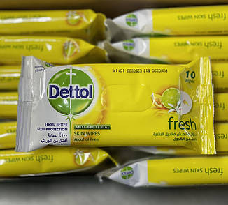 Серветки вологі Dettol ANTI-BACTERIAL fresh 10 шт.