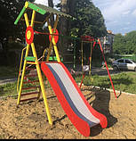 Ігровий Комплекс Стандарт М1 2970х2800х2700 (Гойдалки, Гірка, Башта, Труба, Шведська Драбина, шина, дах)., фото 5