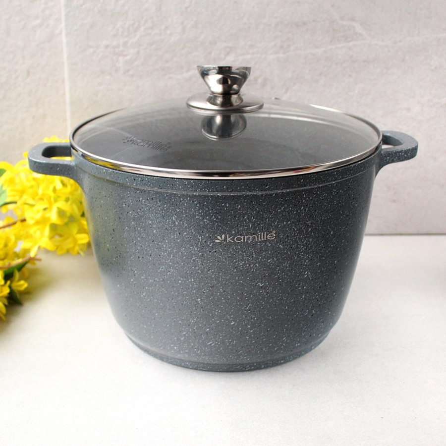 Висока диво-каструля з антипригарним гранітним покриттям 6.2 л для всіх типів плит