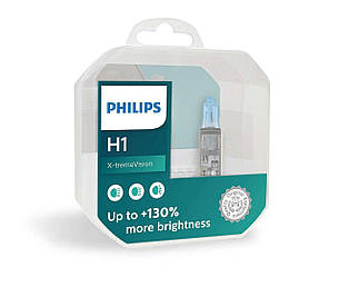 Галогенні лампи PHILIPS X-treme Vision +130% цоколь H1 12258XV+E2 ОРИГИНАЛ, фото 1