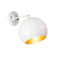 Бра в стилі лофт Msk Electric Куля NL 1815-1 WH+GD ширина 180mm світильник настінний кулька