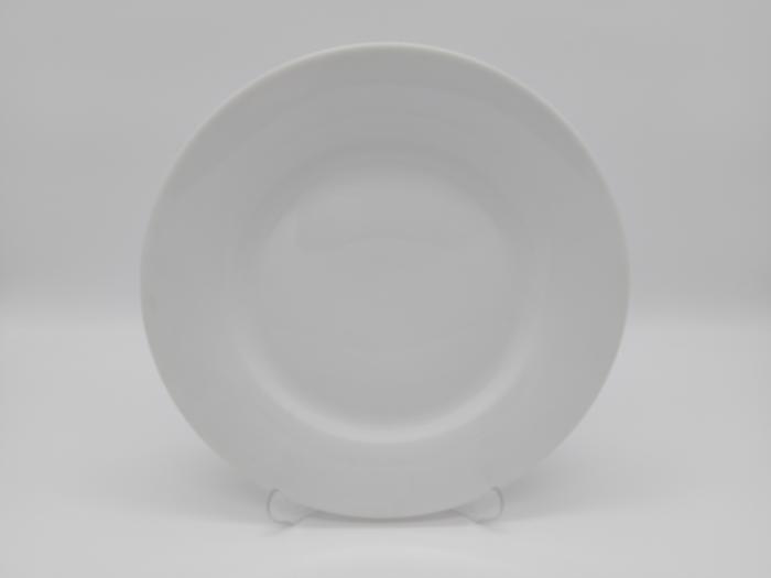 Блюдо керамічне біле кругле велике Тарілка столова дрібна для других страв Біла гладь D 27 cm