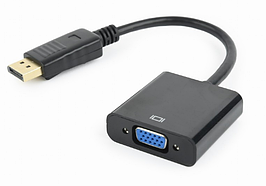 Адаптер DisplayPort (M) - VGA (F), Cablexpert, Black, 15 см (A-DPM-VGAF-02)