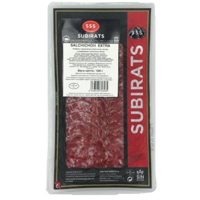 Салями нарізка Subirats Salchichon, 100г, 15/ящ, фото 1