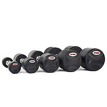 Гантель нерозбірна сталева гантель професійна гумова з хромованою ручкою Stein 8 кг, фото 4