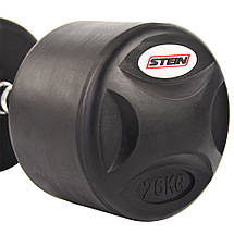 Гантель нерозбірна сталева гантель професійна гумова з хромованою ручкою Stein 26 кг, фото 3