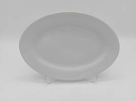 Блюдо овальне велике керамічне біле сервірувальне Тарілка для риби Біла гладь 25*18 cm