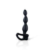 Анальний вібратор силіконовий чорний Mystim Big Bend-it Кайф