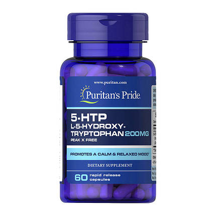 Puritan's Pride 5-HTP 200 mg 60 Caps, фото 1
