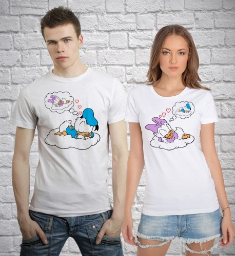 Парні футболки з принтом "Солодкі сну: Дональд та Дейзі Дак" Push IT