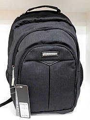 Ортопедичний Рюкзак чорний шкільний у 4-11 клас для хлопчика модний два відділу Dolly 375