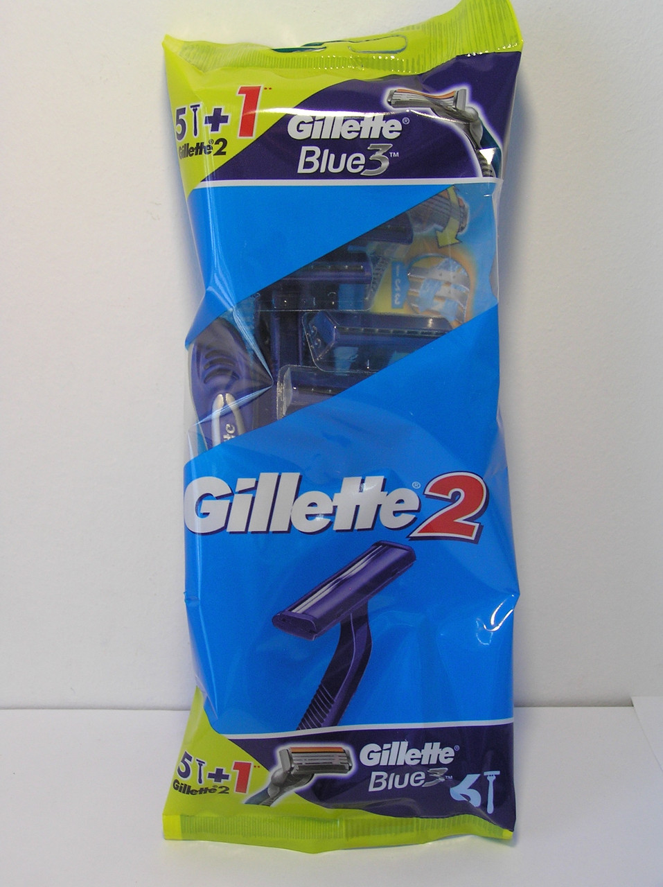 Набор одноразовых бритвенных станков Gillette 2 (5шт)+ Gillette Blue3 (1шт) Оригинал жиллет - фото 1 - id-p199178087