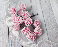Декоративные розы из фоамирана розовые. 12 шт