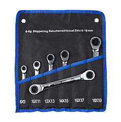 Набір ключів подвійних накидний з тріскачкою 6-шт, (8 – 19 mm) шліфовані WHB Tools