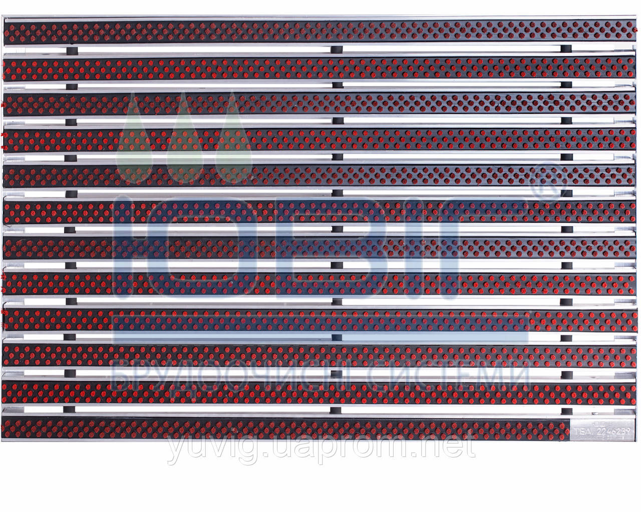 Придверная решетка Лен 60х40 см резина+щетка синяя - фото 4 - id-p34763947