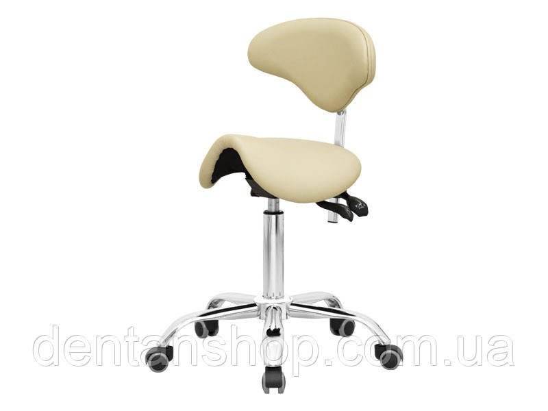 Ортопедичний стілець-сідло для майстра з 4-ма регулюючими механізмами Бежевий мод 7015 { H 38-54 см }, фото 1