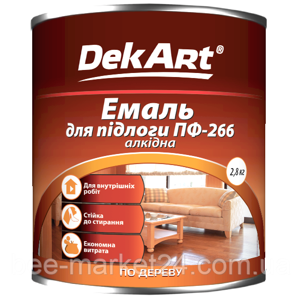 Емаль алкідна DekArt ПФ-266 для підлоги Червоно-Коричнева 2.8кг