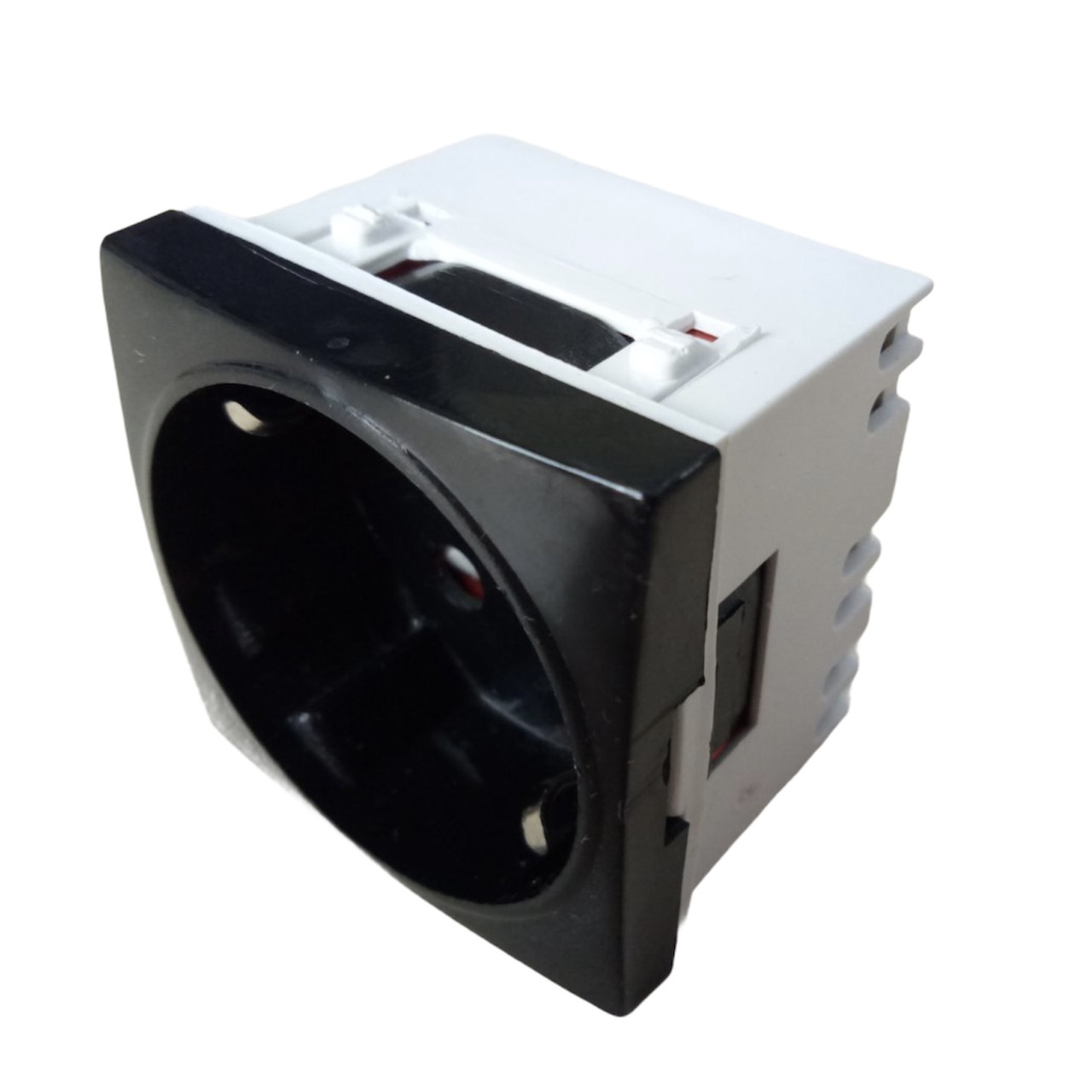 Розетка модульна 45х45 чорна для встановлення в люк, кабель-канал