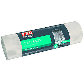Пакети для сміття PRO-Service CLEAR BAGS 90х110 ЛД 160 л. 10 шт. прозорі