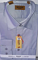 Рубашка мужская De Luxe vd-0047 светло-серая однотонная классическая с длинным рукавом