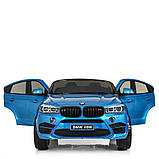 Дитячий електромобіль BMW (2 мотори по 35W, MP3, USB, двомісний) Bambi JJ2168EBLRS-4 Синій, фото 2