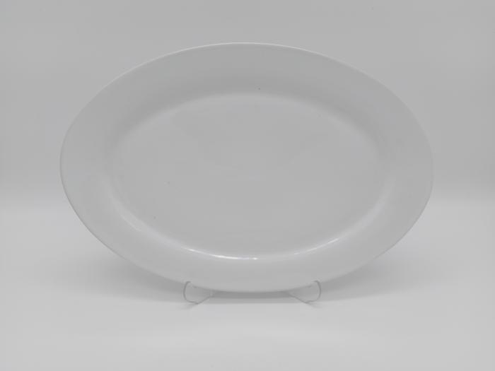 Блюдо овальне велике керамічне біле сервірувальне Тарілка для риби Біла гладь 35*24 cm