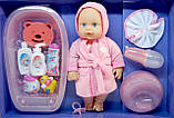 Пупс функціональний WZJ 008D-6, п'є з пляшки, ходить в туалет, з ванночкою, фото 2