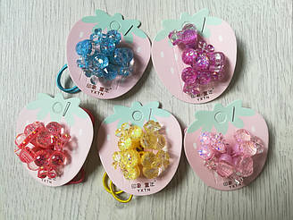 Дитячі гумки для волосся "Вишеньки" 4 шт.