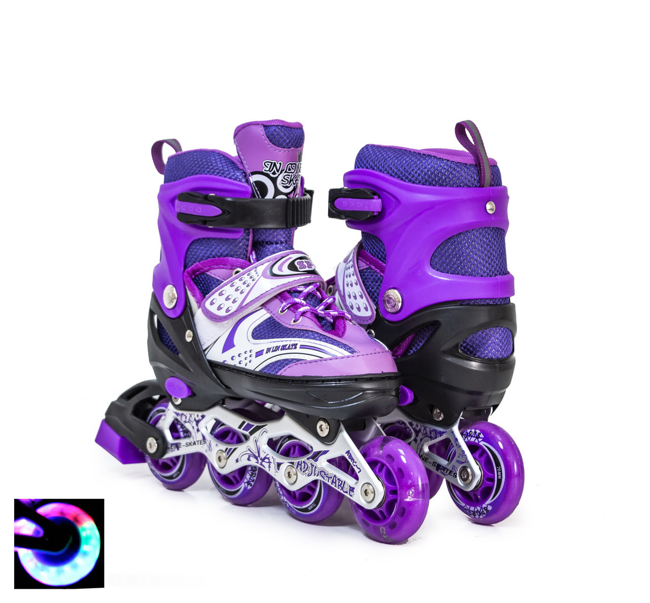 Ролики Розсувні HAPPY SPORT М'які колеса, Фіолетові 29-33, 34-37, 38-42