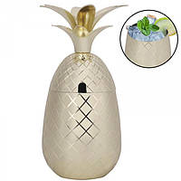 Бокал для коктейлю Ананас Pineaple з нержавіючої сталі 500 мл, золотий