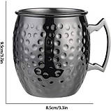 Металевий барний кухоль Kyiv Mule 550 мл, чорний, фото 2