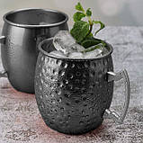 Металевий барний кухоль Kyiv Mule 550 мл, чорний, фото 3