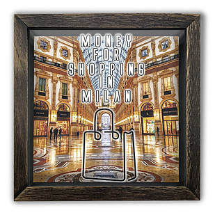 Дерев'яна копілка (скарбничка) 20х20 см Money for shopping in Milan хркп0002ква Тур-Колекшн