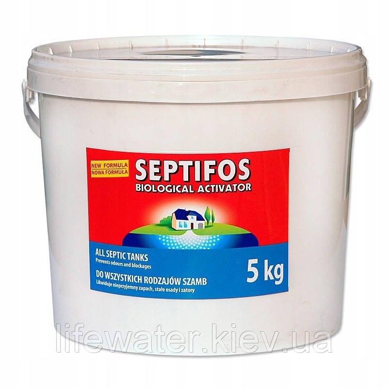 Біопрепарат Septifos 5 кг для септиків, вигрібних ям, туалетів