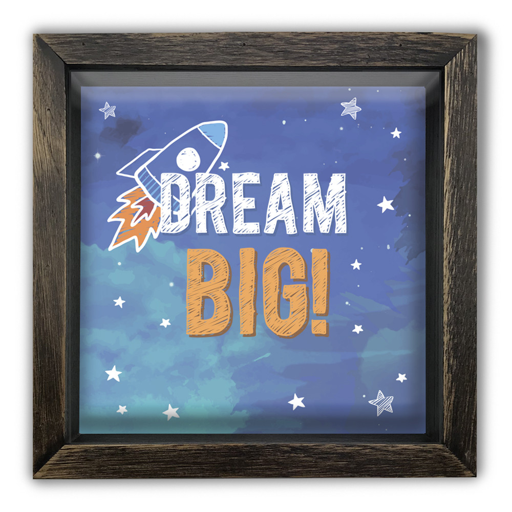 Дерев'яна копілка (скарбничка) 20х20 см Dream big хркп0026ква Тур-Колекшн, фото 1