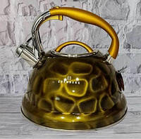 Чайник со свистком 3л из нержавеющей стали Edenberg EB-1910 Чайник для индукционной плиты Желтый