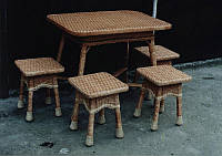 Набор плетеный «4 табуретки и стол"