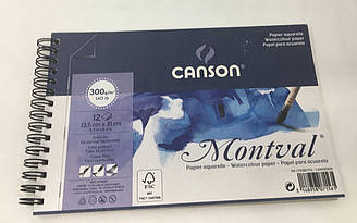 Альбом для акварелі  MONTVAL®  13.5x21 300G GRAIN FIN BLANC NATUREL