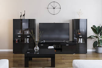 Модульні меблі Прага чорний лак Світ Меблів