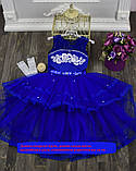 Дитяча сукня подовжене ззаду Малинове 110-134, фото 5