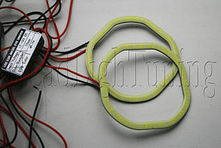 Ангельські очі LED-COB SQR світлодіодні квадратні 95 мм. для біксенонових лінз 3,0" ( ⁇ 76 мм)