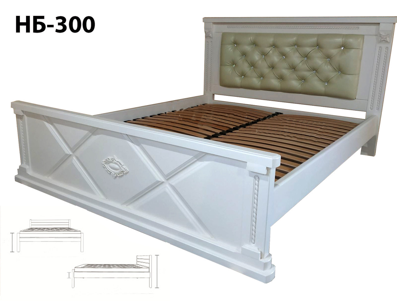 Кровать двуспальная высокая "НБ-300" - фото 3 - id-p1112057260
