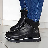 Ботинки женские кожаные черные Fereski размеры:38 .39