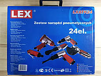 Набор пневмоинструментов для компрессора LEX LXATK24 : 24 элементов | Польша