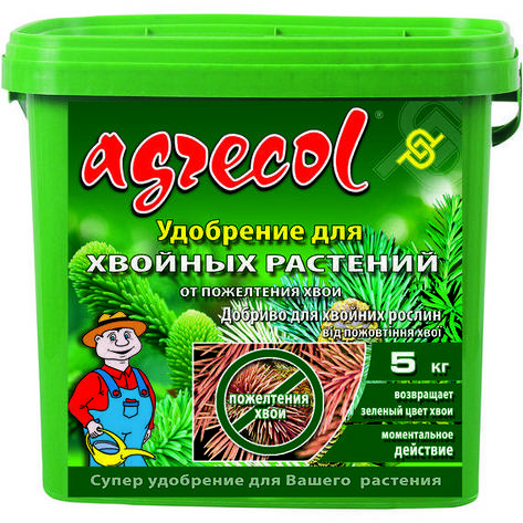 Добриво для хвойних від пожовтіння хвої NPK(0-0-6) 5 kg, Agrecol, фото 1